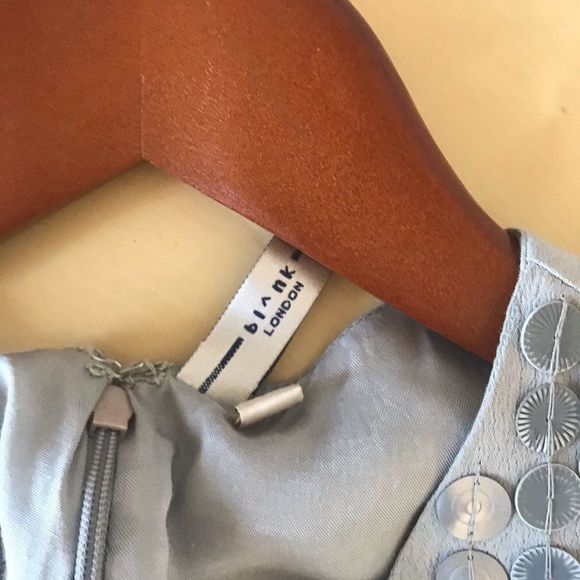 ANTHROPOLOGIE BL^NK LONDON RARE S pink gray dress sequin silver pink - Picture 11 of 13